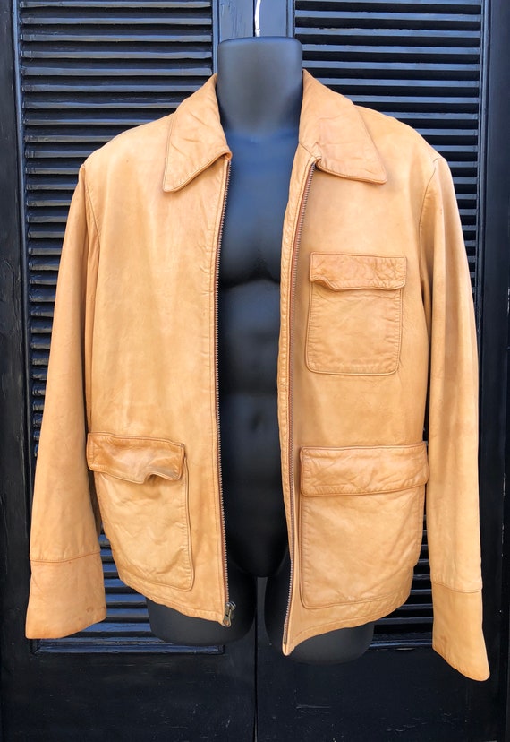 leather safari jacket mens