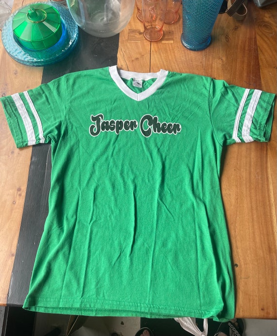 Vintage 80s Ringer Tee, Retro Cheerleading T Shirt