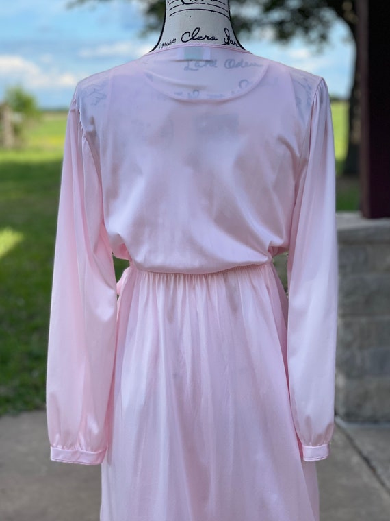 Vintage Pink Night Gown Robe, Old Hollywood Style… - image 6