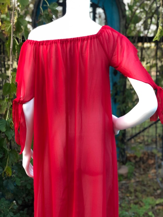 Sexy Sheer Red Nightgown Vintage Red Lingerie Off Sh Gem 
