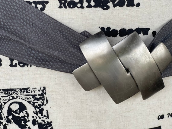 Vintage Calderon Gray Suede Belt, Low Slung Belt,… - image 4