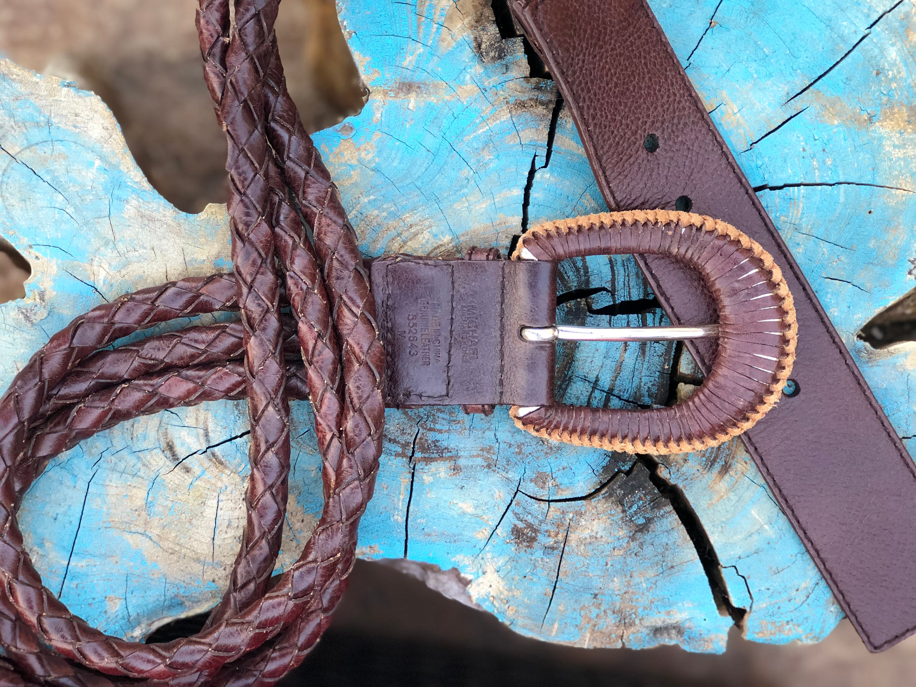 Vintage Michael Kors Braided Leather Belt: Wide Boho 90s  display picture 1