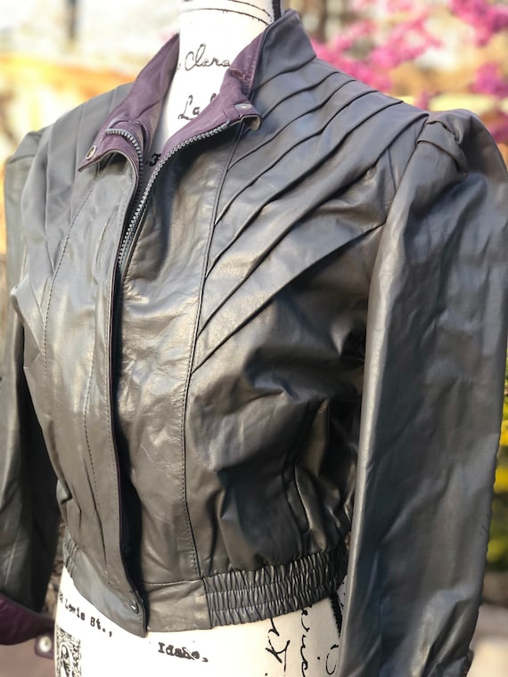 Rock Star Leather Jacket, Rare 80s Vintage Cropped Leather