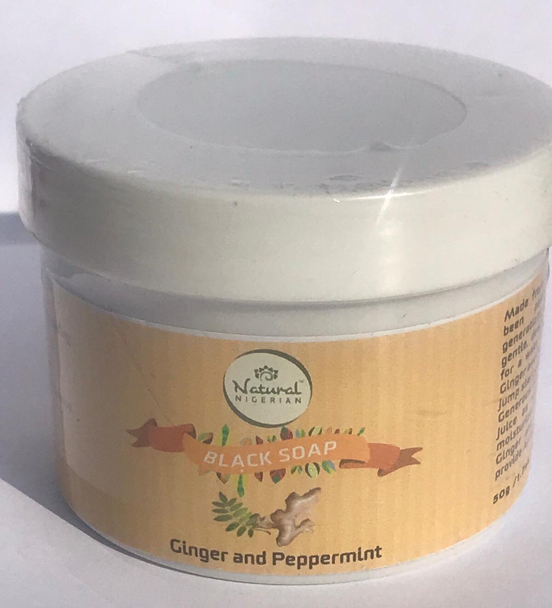 Ginger & Peppermint Black Soap 200g by Natural Nigerian Etsy