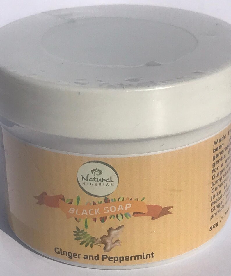 Ginger & Peppermint Black Soap 200g by Natural Nigerian Etsy