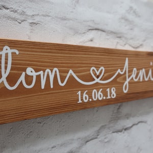 Personalised Family Name Sign custom wooden sign with any names, personalised family sign, wedding gift, wedding present, anniversary gift image 1