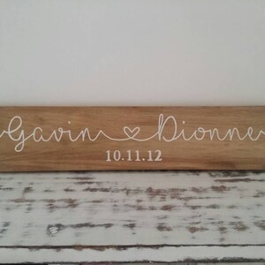 Personalised Family Name Sign custom wooden sign with any names, personalised family sign, wedding gift, wedding present, anniversary gift image 4