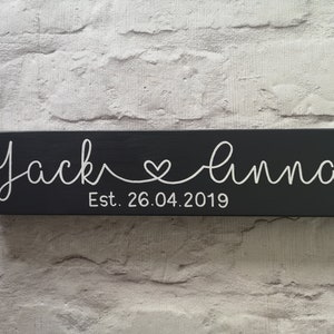 Personalised Family Name Sign custom wooden sign with any names, personalised family sign, wedding gift, wedding present, anniversary gift image 2