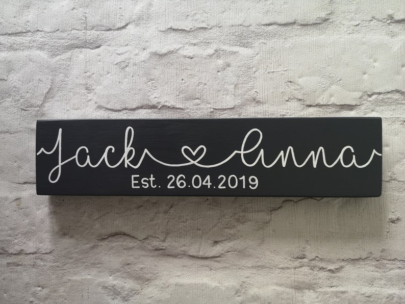 Personalised Family Name Sign custom wooden sign with any names, personalised family sign, wedding gift, wedding present, anniversary gift image 2
