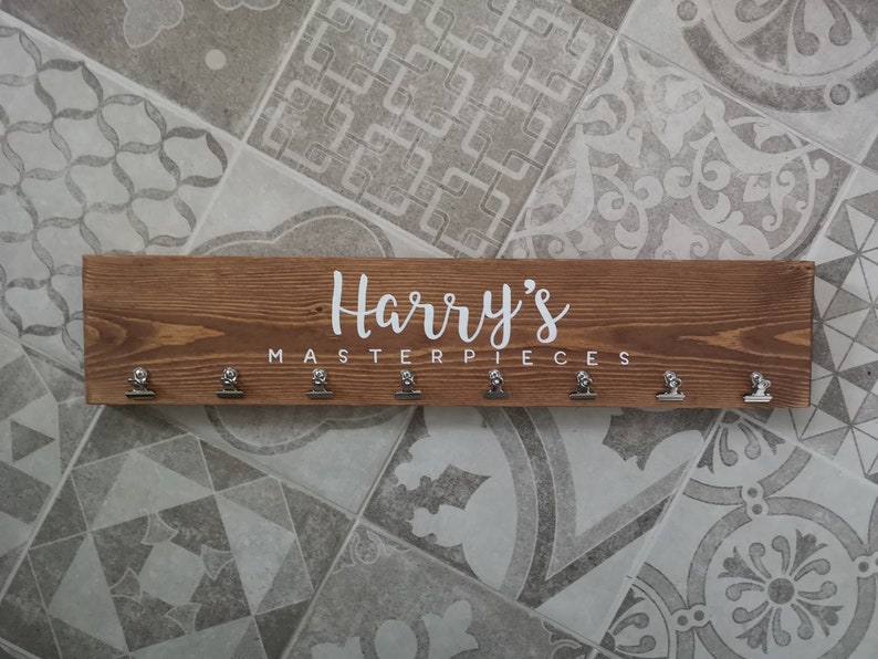 Personalised Artwork Hanger Wooden Art Display Kids Artwork Etsy