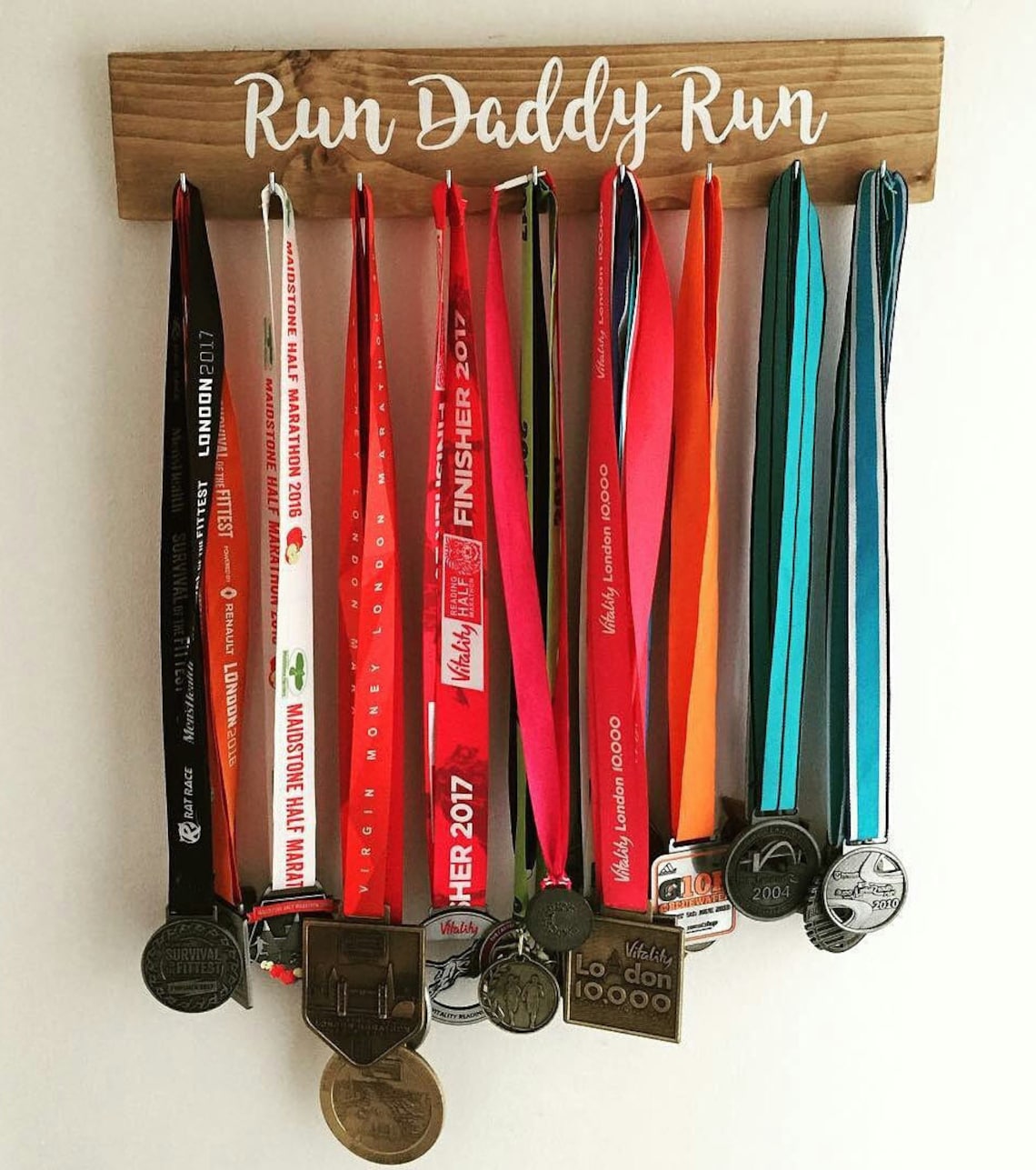 Wooden Medal Hanger medal hooks medal display personalised Etsy