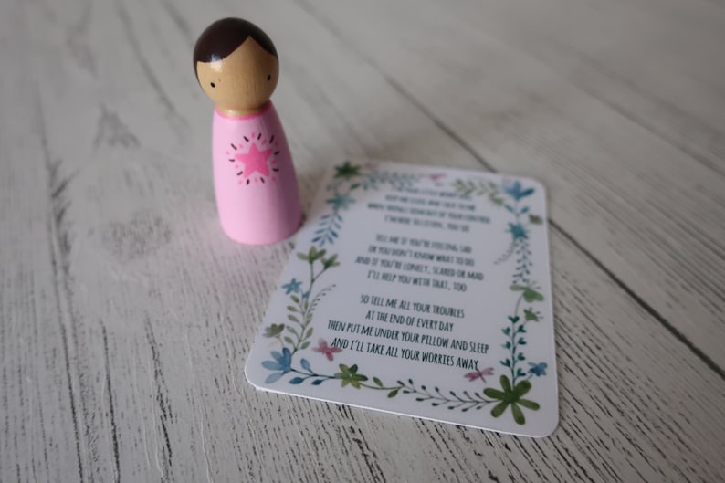 Worry Doll Wooden Peg Doll With Original Poem Perfect for - Etsy