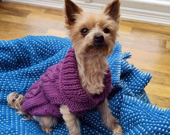 Cable Knit Dog Jumper