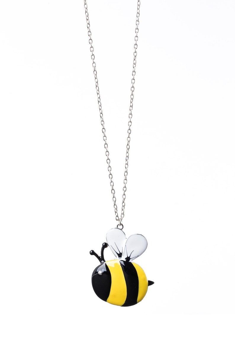 Bumble Bee Necklace Bee Charm Pendant Cute Bee-Honey Bee image 0