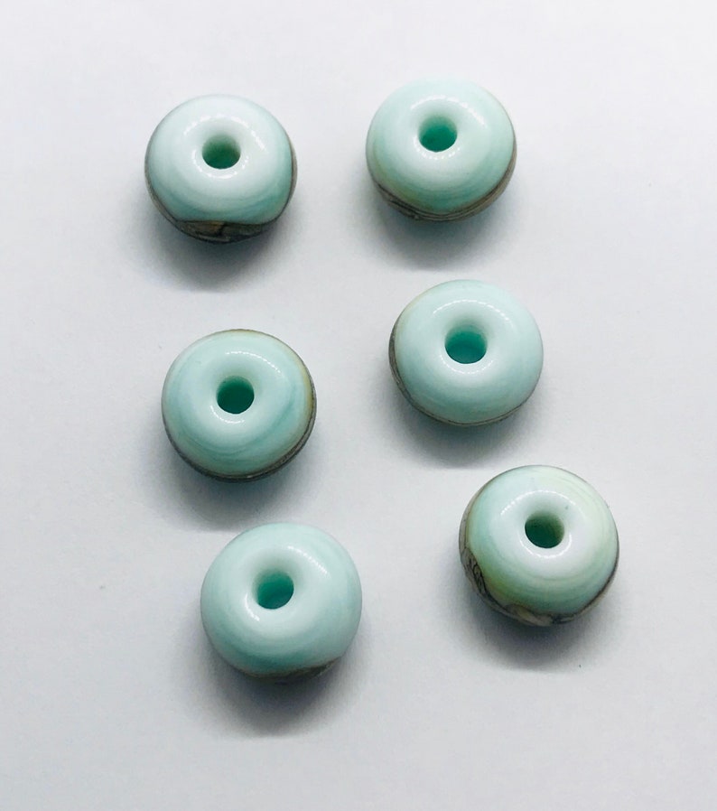 Blue glass beads Funky beads Lampwork bead set Artisan Etsy
