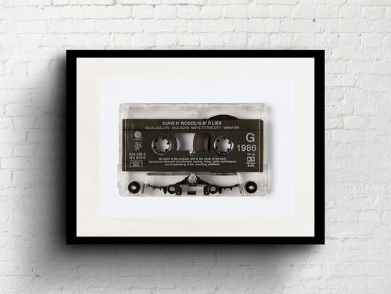 Guns N Roses Gnr Lies Cassette Print Etsy