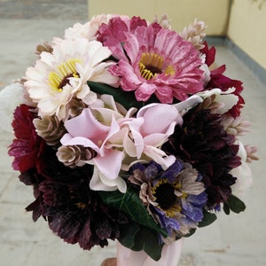 Silk Blumen Hochzeit Bouquet künstliche Brautsträuße Sonnenblumen rustikal