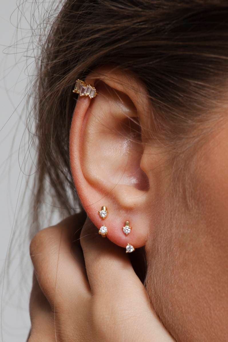 Ear Jacket Earrings, Gold Ear Jacket, Sterling Silver Ear Jacket, Fro…