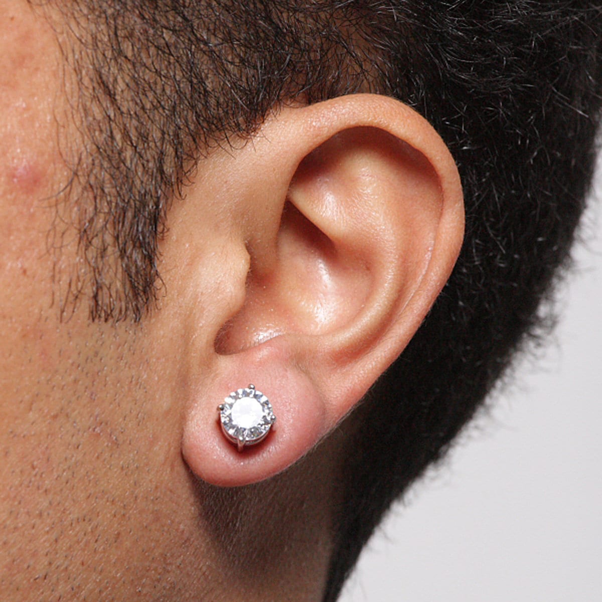 18K Gold Diamond Hoop Earrings | Mens Gold Earrings - Twistedpendant