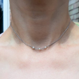 SALE  Freshwater Pearl Sterling Silver Necklace, Every Day Dainty Minimalist Choker, Wedding Bridal Jewelry, Bridesmaid Gift, Bride Necklace