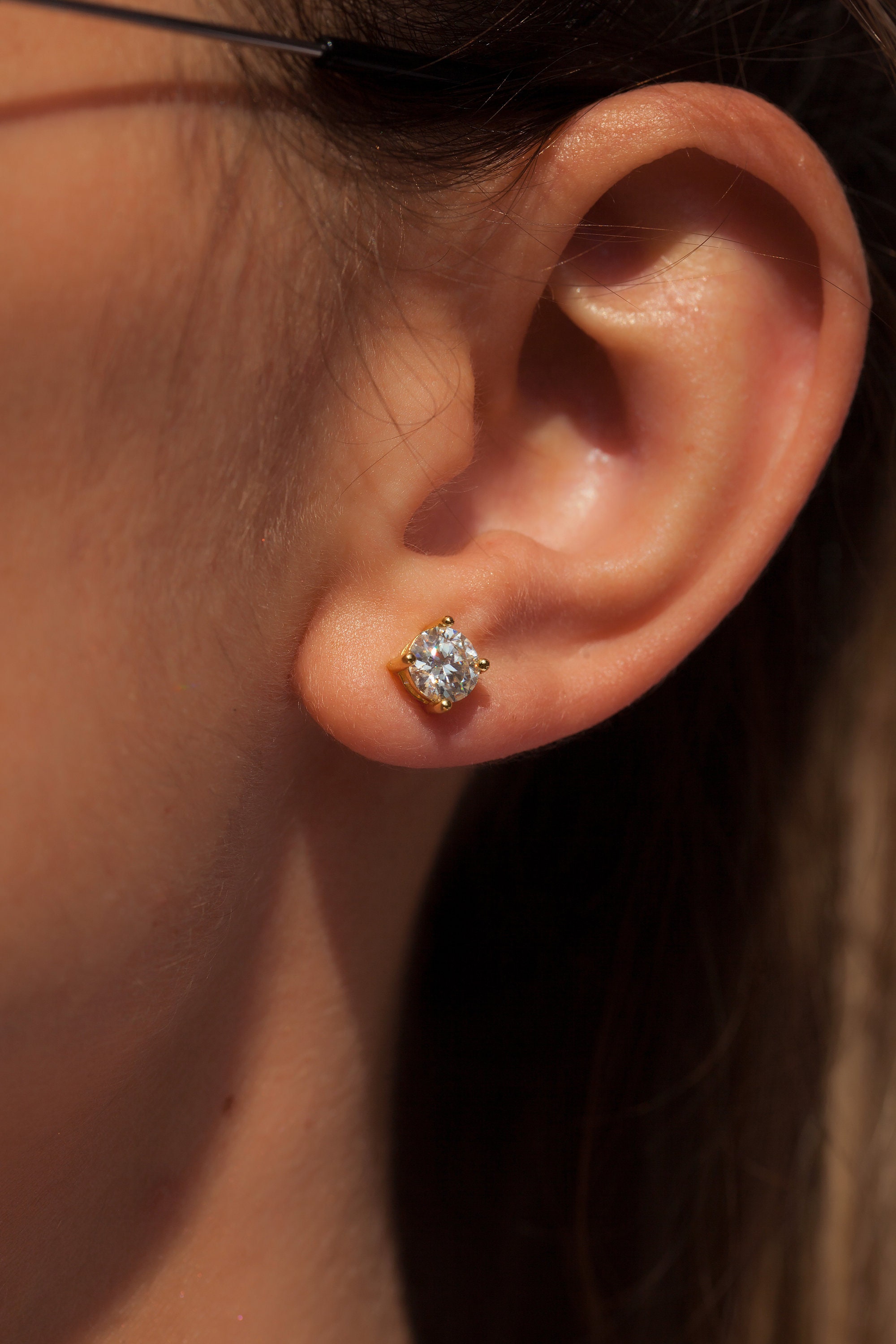 Buy CERTIFIED Mens Moissanite Silver Stud Earrings 0.2 1.6ct 14K