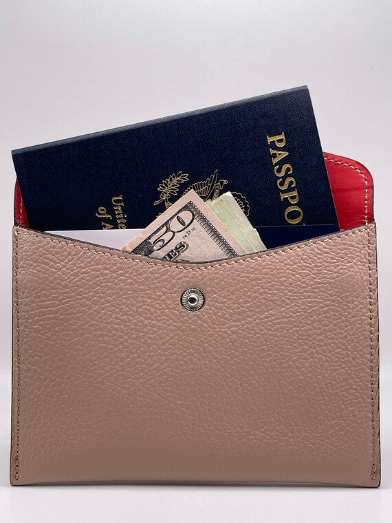 Classic Slim Leather Passport Wallet Etsy