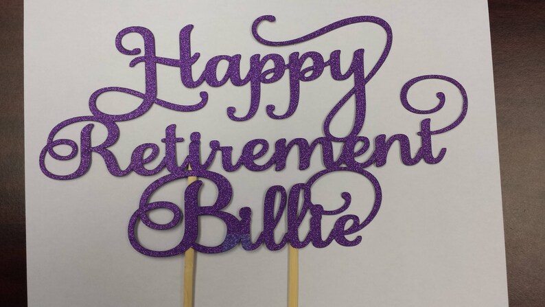 retirement glitter cake topper happy retirement glitter cake etsy
