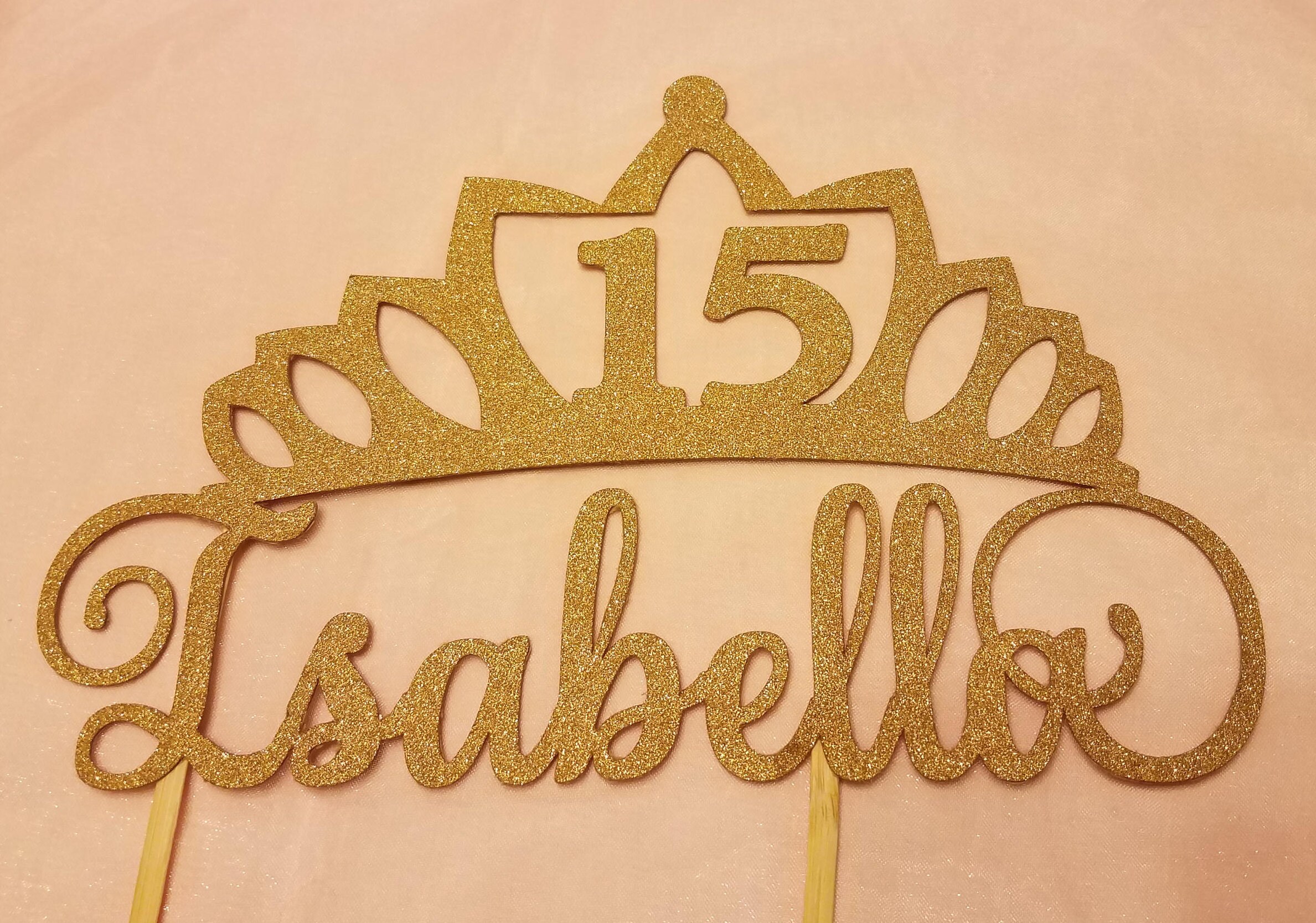 Quinceanera Glitter Cake Topper Personilized Quinceanera Etsy España