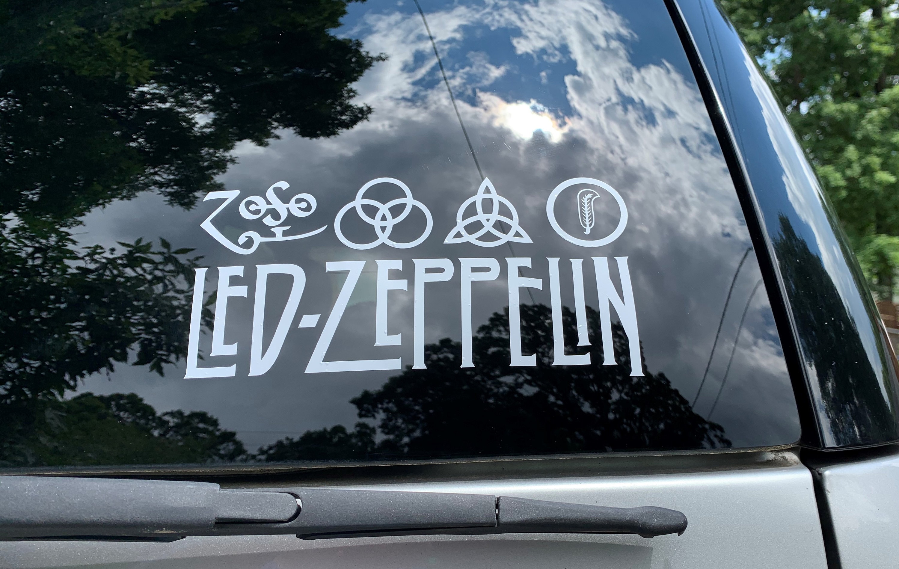 Led Zeppelin with Zoso Symbols Car Decal Led Zeppelin decal Etsy