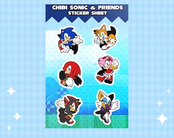Chibi Sonic & Friends Sticker Sheet