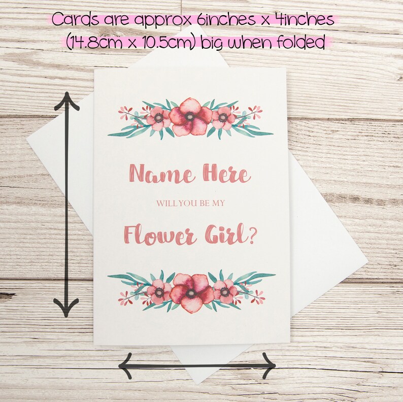 Will You Be My Flower Girl Wedding Card Flower Girl Proposal Card