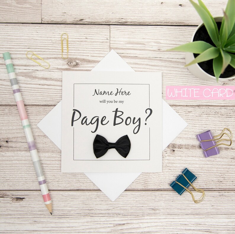 Will You Be My Page Boy Wedding Card Page Boy Proposal Card Etsy