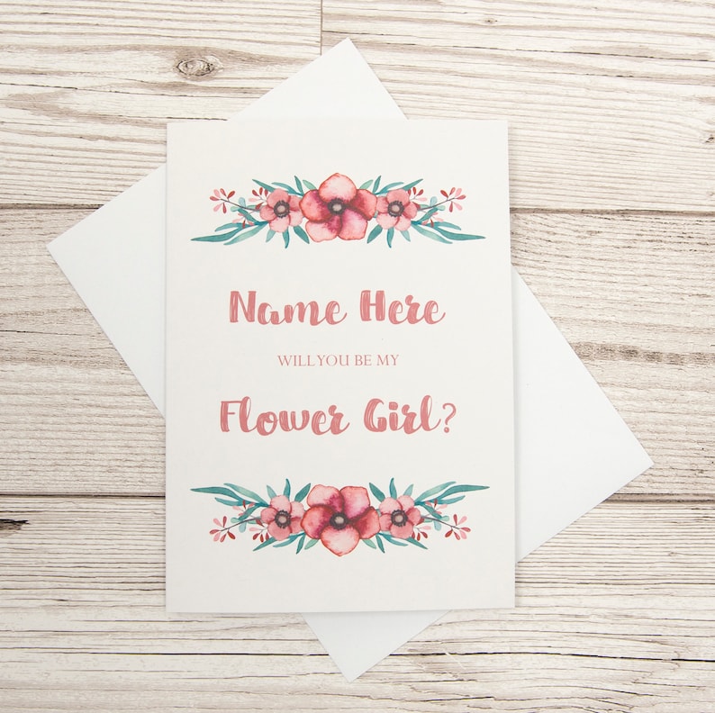 Will You Be My Flower Girl Wedding Card Flower Girl Proposal Card
