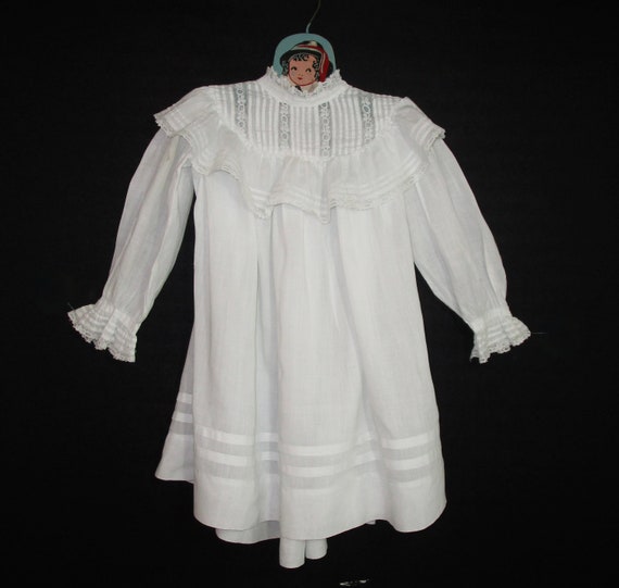 Antique 1910's Girl's White Party Dress W Hand Ma… - image 2