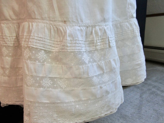 Antique Edwardian Petticoat Skirt W French Valenc… - image 10