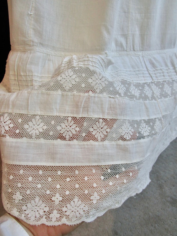 Antique Edwardian Petticoat Skirt W French Valenc… - image 7