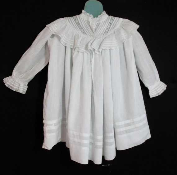 Antique 1910's Girl's White Party Dress W Hand Ma… - image 3