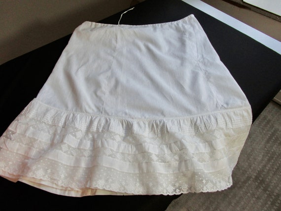 Antique Edwardian Petticoat Skirt W French Valenc… - image 1