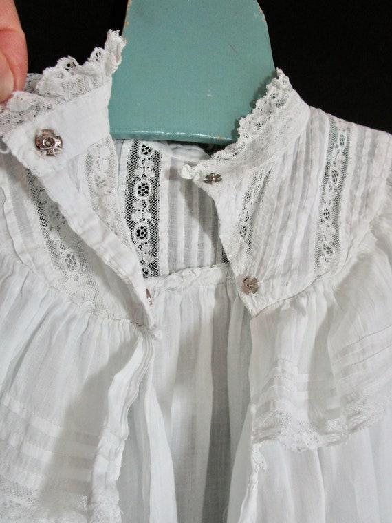 Antique 1910's Girl's White Party Dress W Hand Ma… - image 5