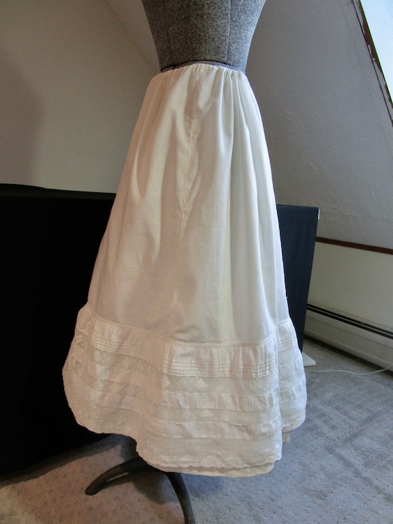 Antique Edwardian Petticoat Skirt W French Valenc… - image 2