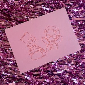 TATTOOS - Simpsons Pink and Red Valentines Day Print