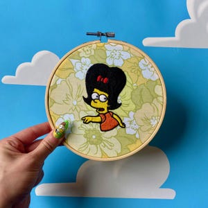 BART - Arte mural con bastidor de bordado de Los Simpsons
