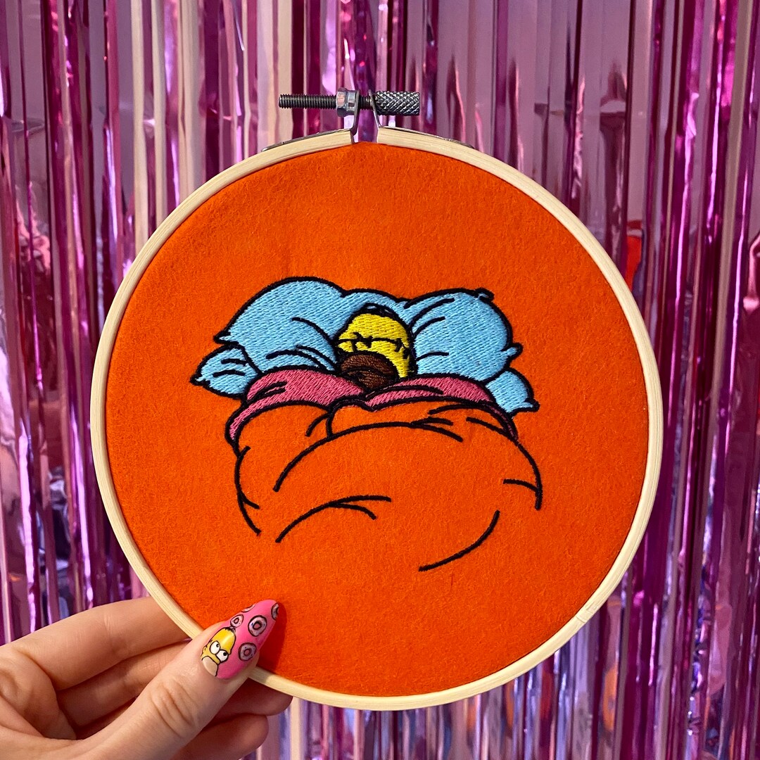 Made to Order TOASTY CINNAMON BUN the Simpsons Embroidery Etsy