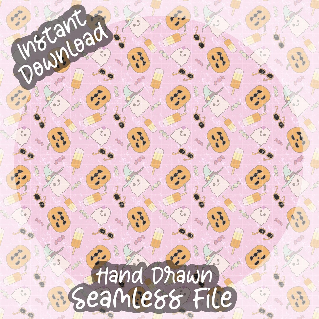 Summerween Seamless Pattern - 300 DPI PNG Download for Digital Papers ...