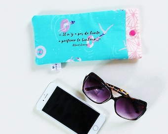 Cell Phone Pouch, Fabric Glasses Pouch, Cell Phone Holder, Fabric Glasses Case, Phone Sleeve, Glasses Sleeve, Swimmer