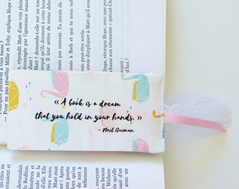 Fabric Bookmark, Inspirational Bookmark, Personalized Bookmark, Quote, Book Lover Gift, Bookish Accesory, Bookworm Gift, Teacher Gift