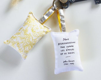 Motivation Keyring, Inspirational Keyring, Key Ring, Positive Phrase, Quote, Happiness, Liberty Fabric Keyring, Star, Sun, John Lennon