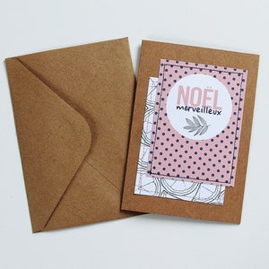 Carte Noël, Carte de Voeux Originale,  Fêtes de Fin d'Année, Carte Craft, Message Positif, Porte-Bonheur, Inspirant, Chance, Petits Bonheurs