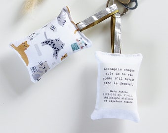 Porte Clés Citation, Citation Inspirante, Positive, Gratitude, Amoureux  Vie, Crémaillère, Clefs, Porte-Clés Coussin, Marc Aurèle