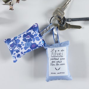 Motivation Keyring, Inspirational Keyring, Key Ring, Positive Phrase, Quote, Happiness, Liberty Fabric Keyring, Henri Matisse